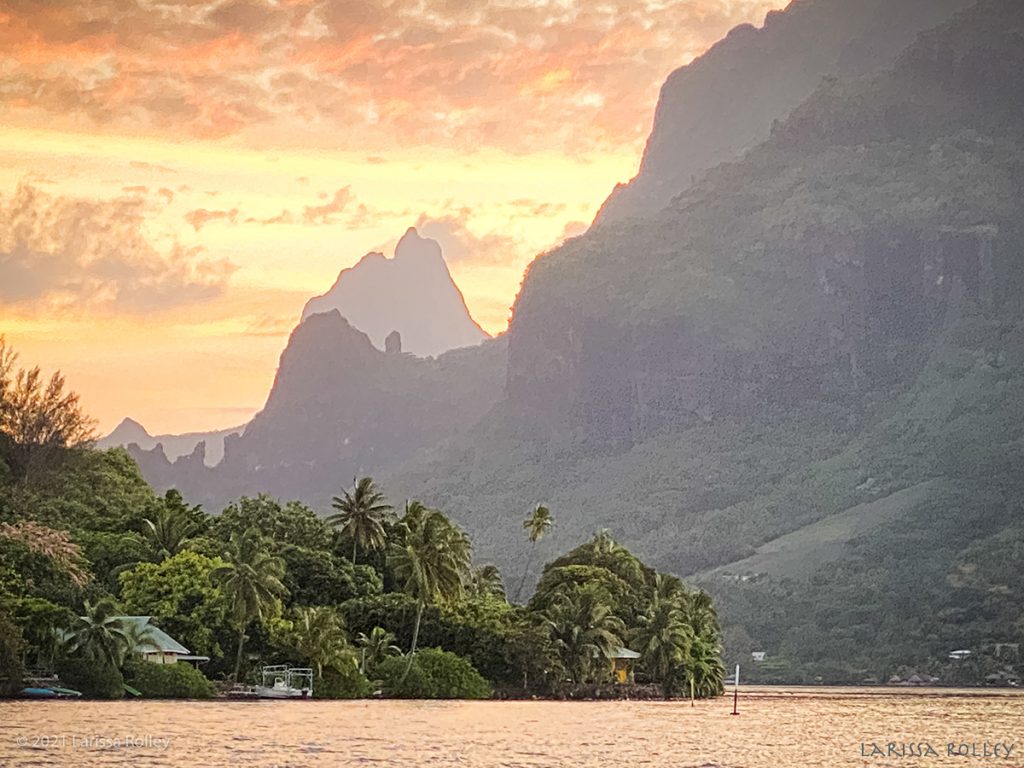 Moorea Sunset view from boat